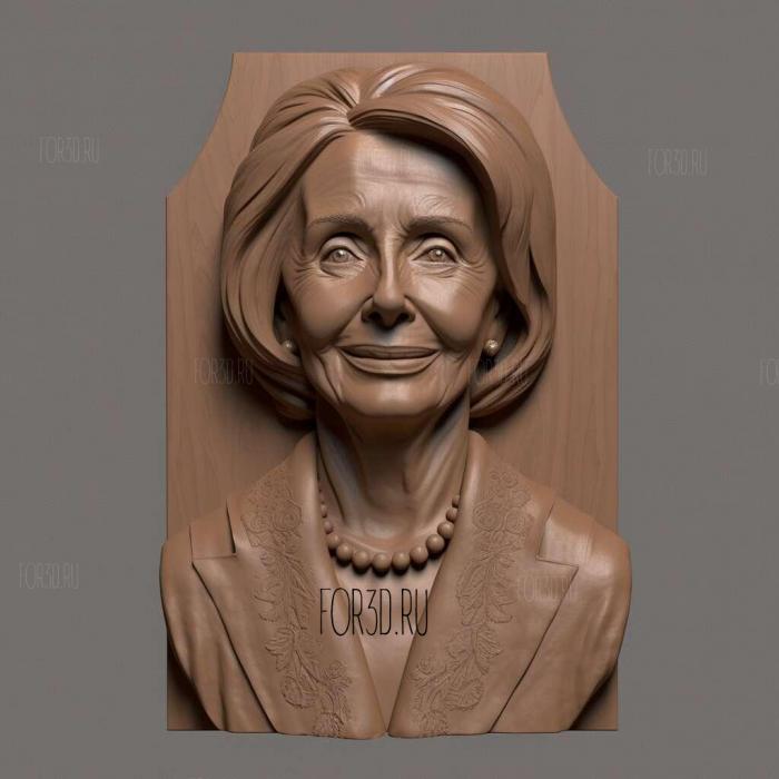 Nancy Pelosi 2 stl model for CNC